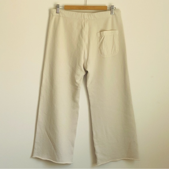Nili Lotan Kiki Cream Wide Leg French Terrycloth Sweatpants Size Small (S) - Picture 2 of 11